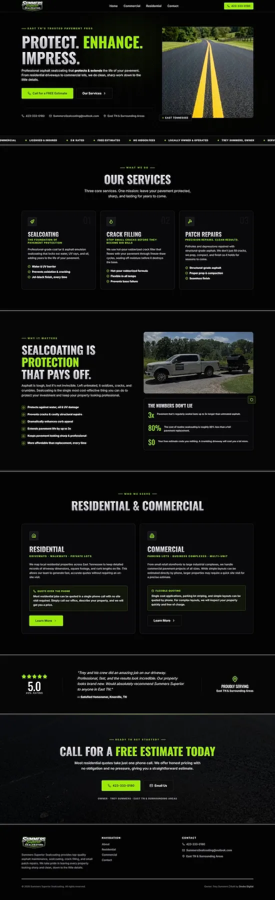 Sealcoating Web Design